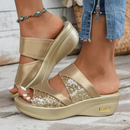 Sandália Feminina Golden Macia e Confortável